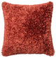 100% Polyester Double-Sided Ribbon Shag Decorative Throw Pillow by Loloi Rust