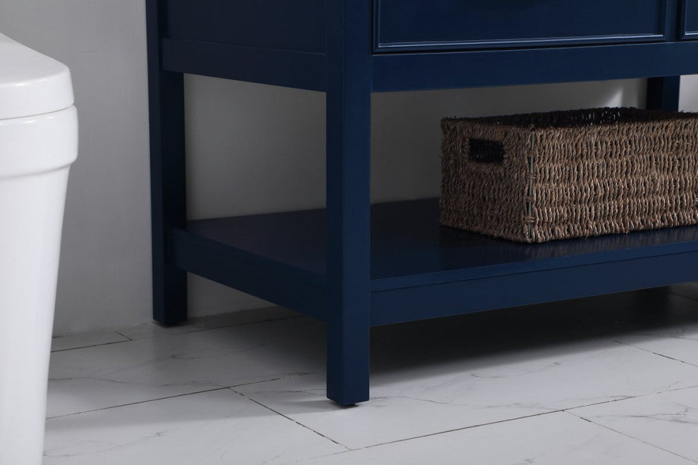 Skylar 42" Single Bathroom Vanity, Blue, With Backsplash