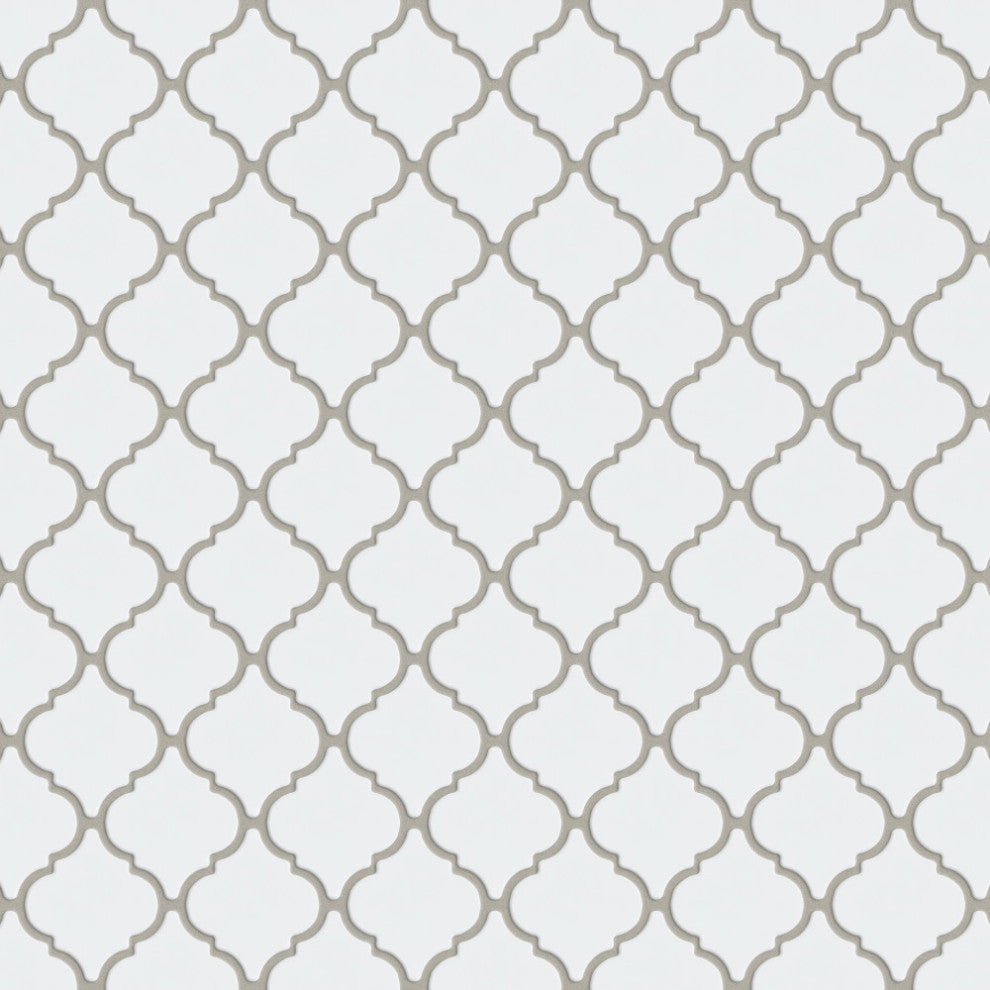 Hudson Tangier Mosaic Floor and Wall Tile, Glossy White