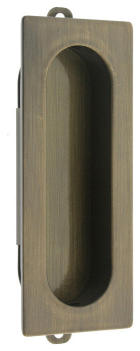 Genuine Solid Brass Rectangular Flush Pull, Antique Brass