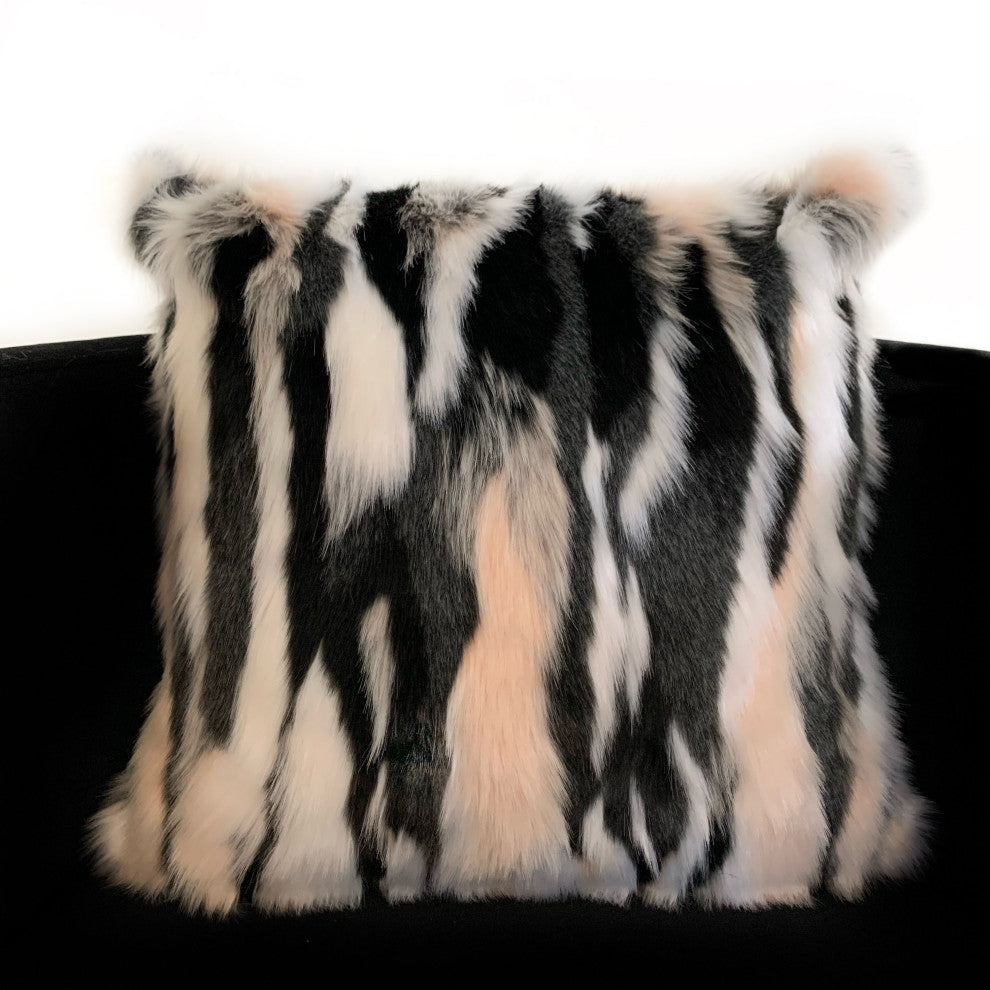 Plutus Fancy Animal Faux Fur Luxury Throw Pillow, 12"x20"