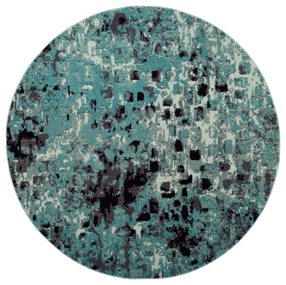 Safavieh Monaco Collection MNC225 Rug, Light Blue/Multi, 6'7" Round