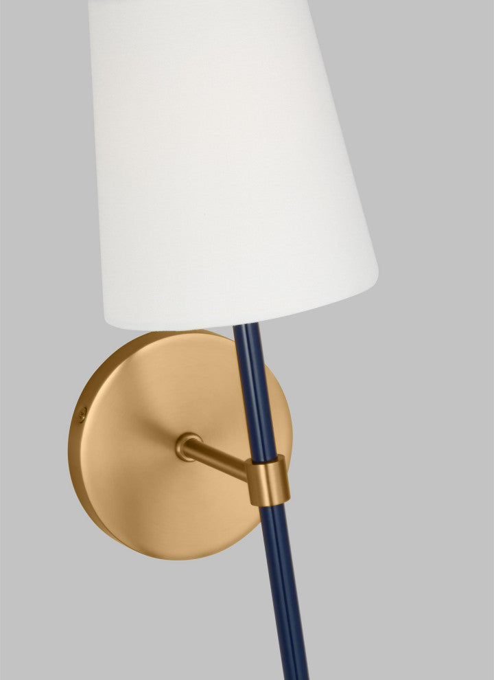 Monroe 1-Light Indoor Wall Small Single Sconce, Burnished Brass Gold