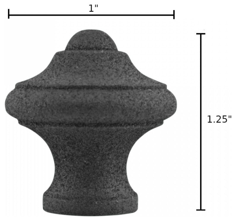 Round Kitchen Cabinet Knobs Set of 10 Cast Iron 1" Diameter Cabinetry Pulls