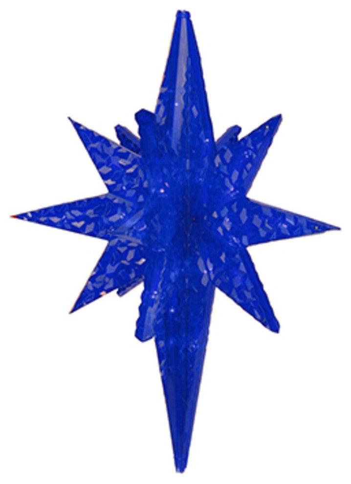 19" LED Blue Twinkling 3D Bethlehem Star Hanging Christmas Decoration