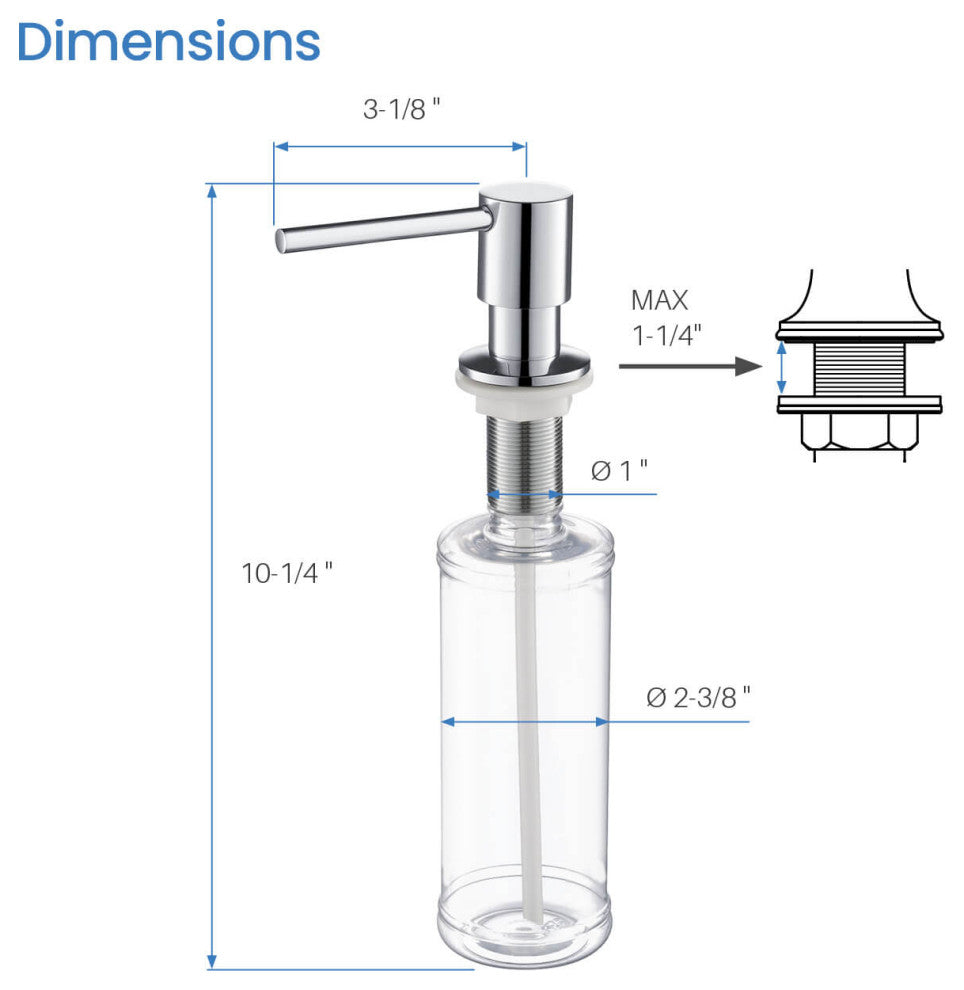 KIBI Kitchen Soap Dispenser KSD100, Chrome