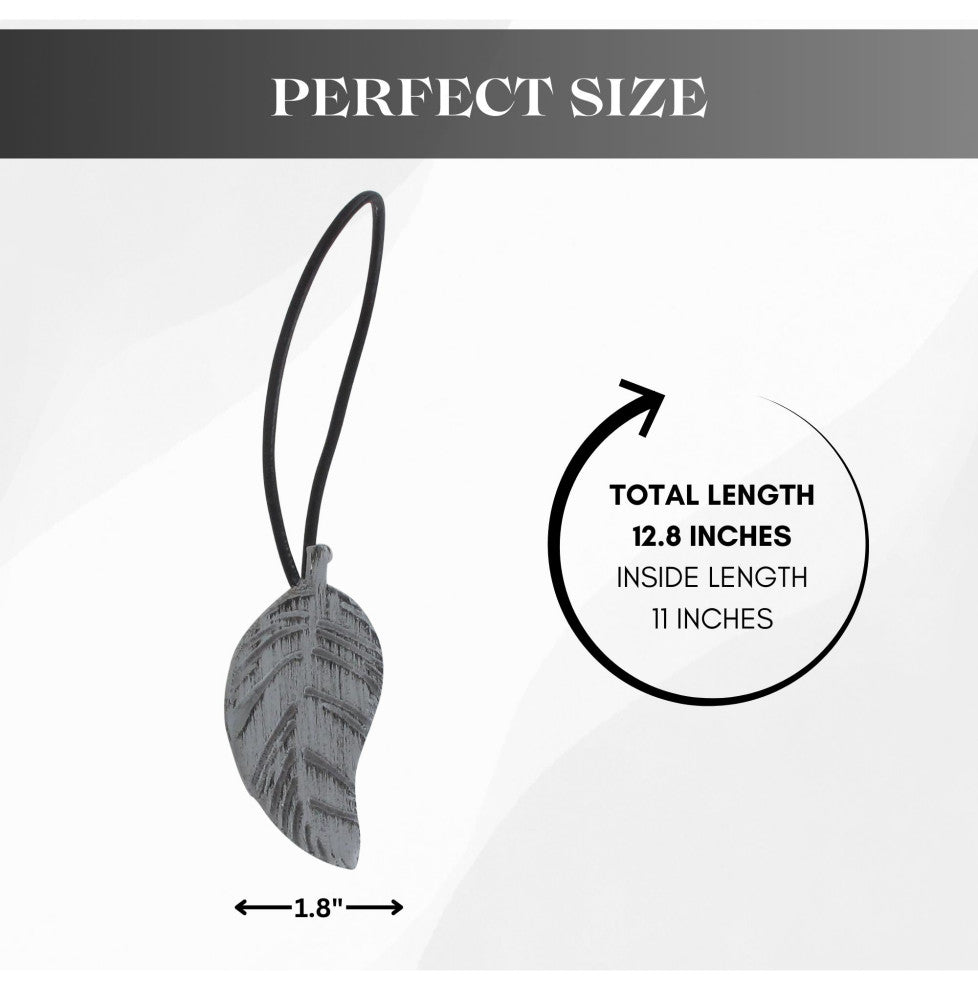 Magnetic Wooden Leaf Curtain Tiebacks, Gray, Pack of 2
