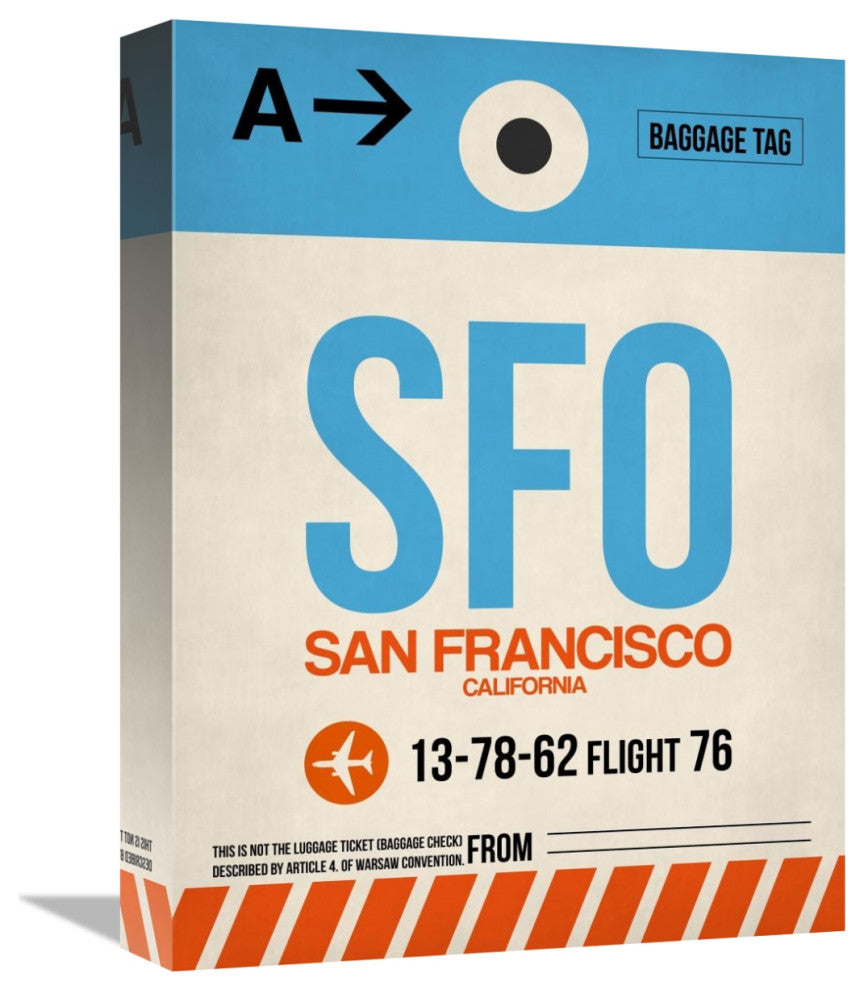 "SFO San Francisco Luggage Tag 1" Fine Art Print