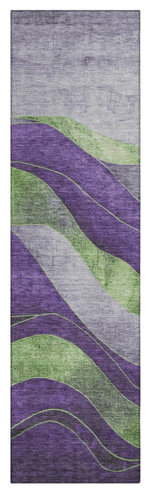 Machine Washable Indoor/Outdoor Chantille ACN1892 Purple 2'3" x 7'6" Runner Rug
