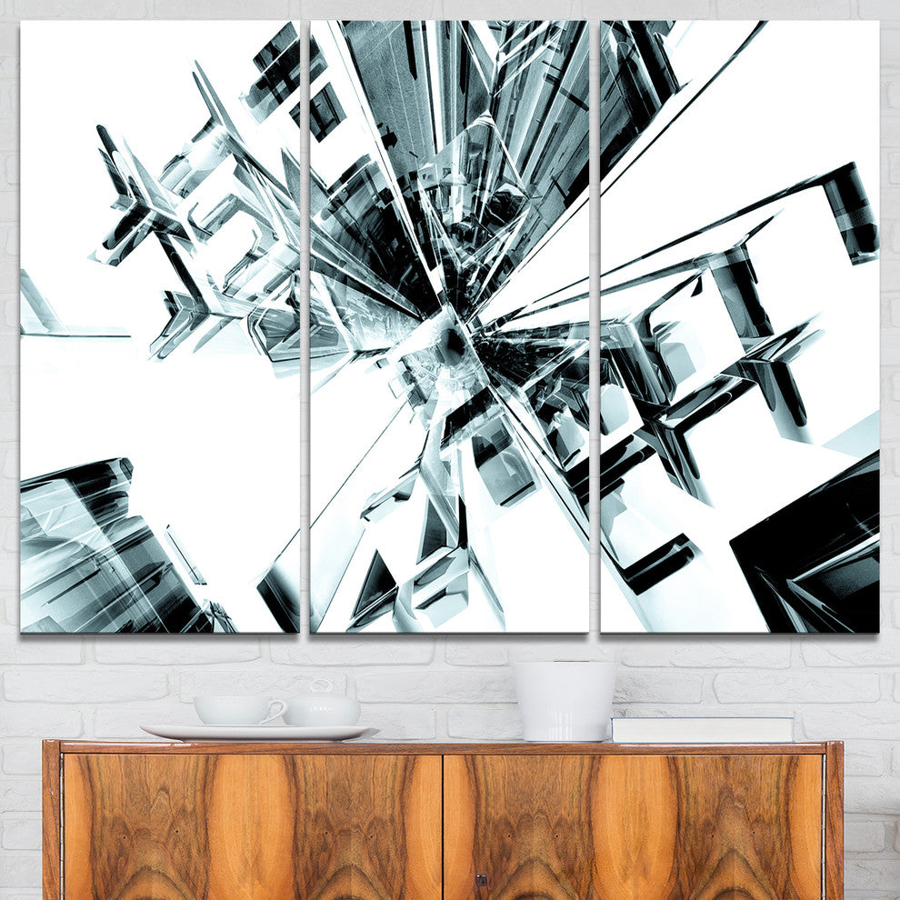 "Fractal 3-D Cubes Everywhere" Art Canvas Print, 3 Panels, 36"x28"