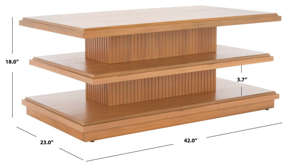Safavieh Suette 2 Shelf Coffee Table, Natural