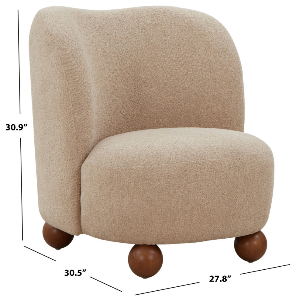 Safavieh Couture Rodolfo Boucle Accent Chair, Oatmeal/Natural