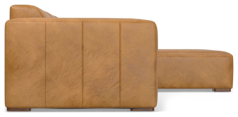 Rex Right-Facing Modular Sectional Sofa in Genuine Leather