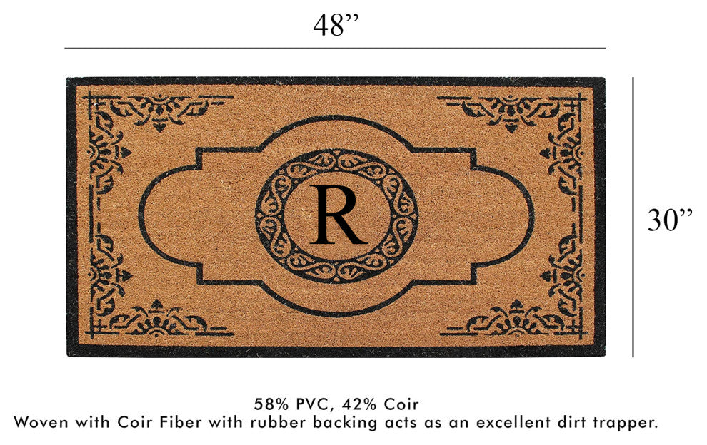 First Impression Hand Crafted Abrilina Entry Monogram Double Doormat,(30"x48"),