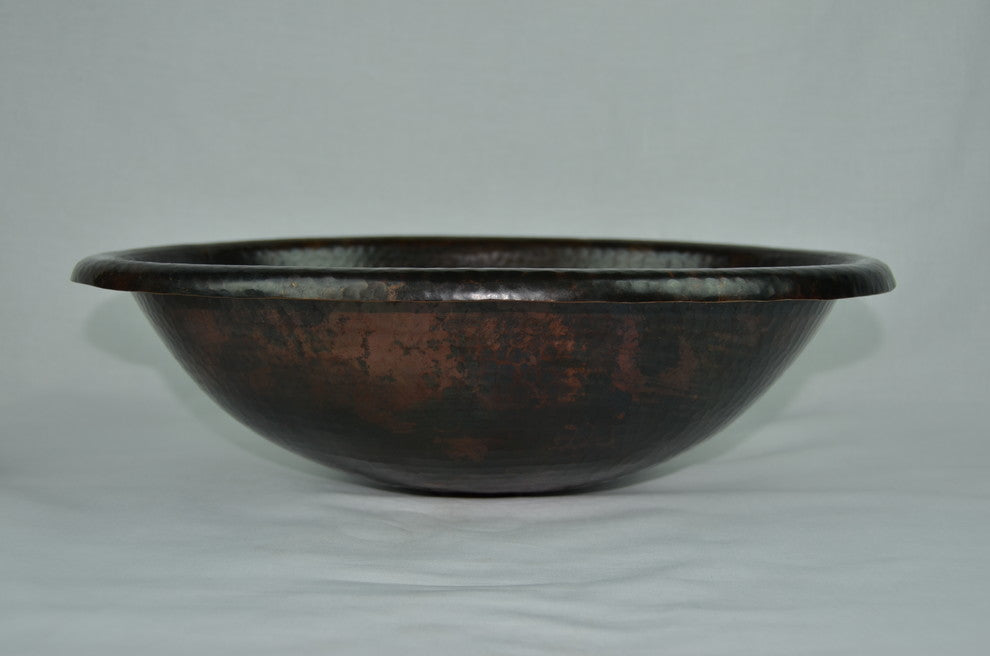 Oval 16" Top Mount Hand Made Copper Sink