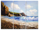 "Sea With Seagull" Glossy Metal Wall Art, 3 Panels, 36"x28"