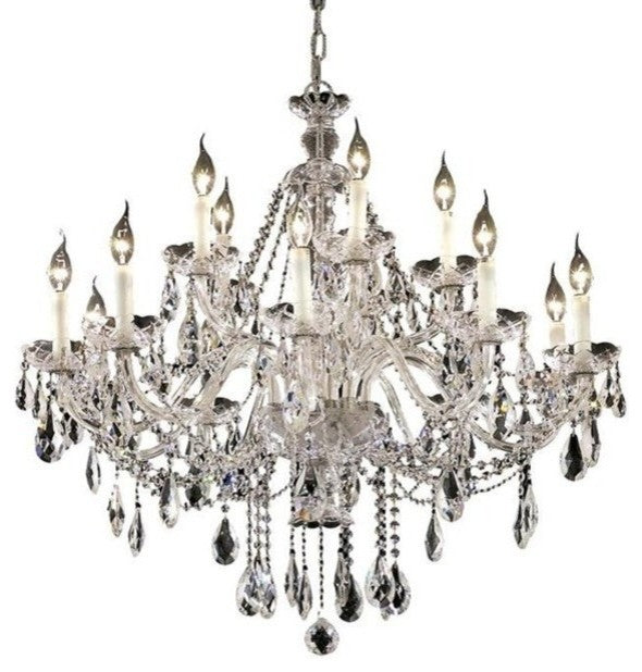 Elegant Alexandria Foyer Hall Light, Chrome Finish With Royal Cut Crystal