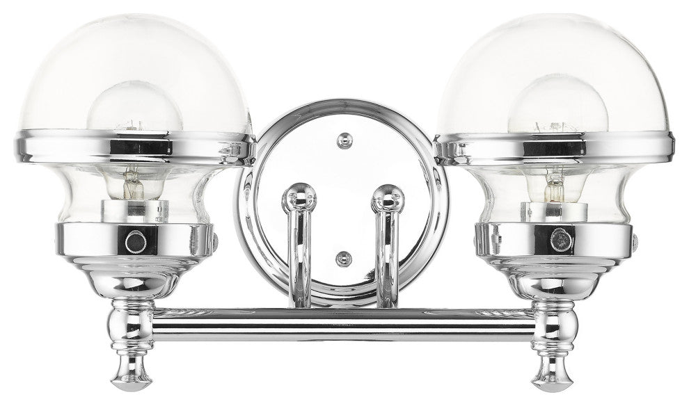 Livex Lighting Oldwick 2 Light Polished Chrome Vanity Sconce