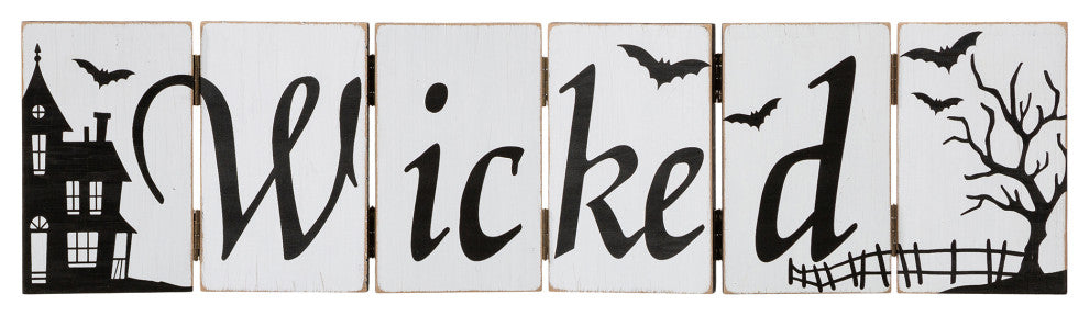 20"L Halloween Wooden Hinged Table Sign