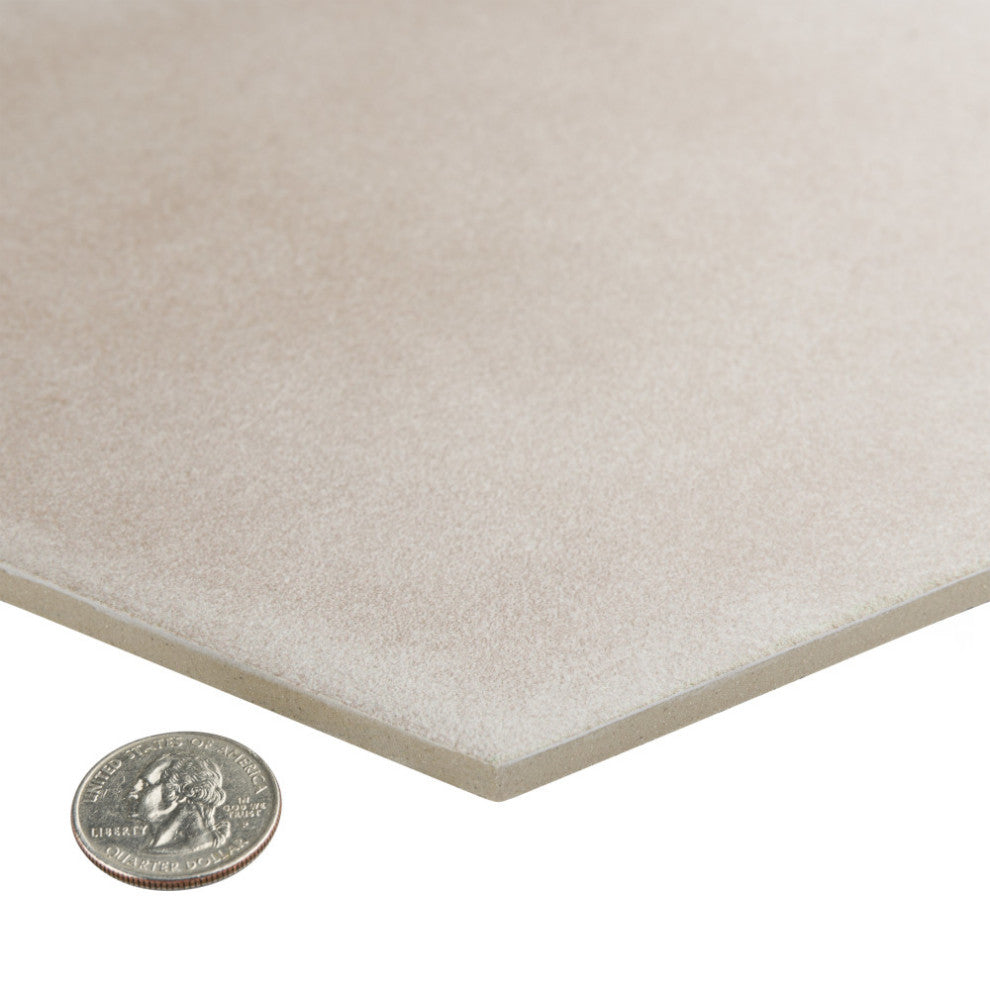 Matter Hex Taupe Porcelain Floor and Wall Tile