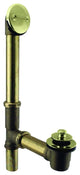 Pull & Drain Bath Waste - 14" Make-Up, 20 Ga. Tubing In Polished Brass