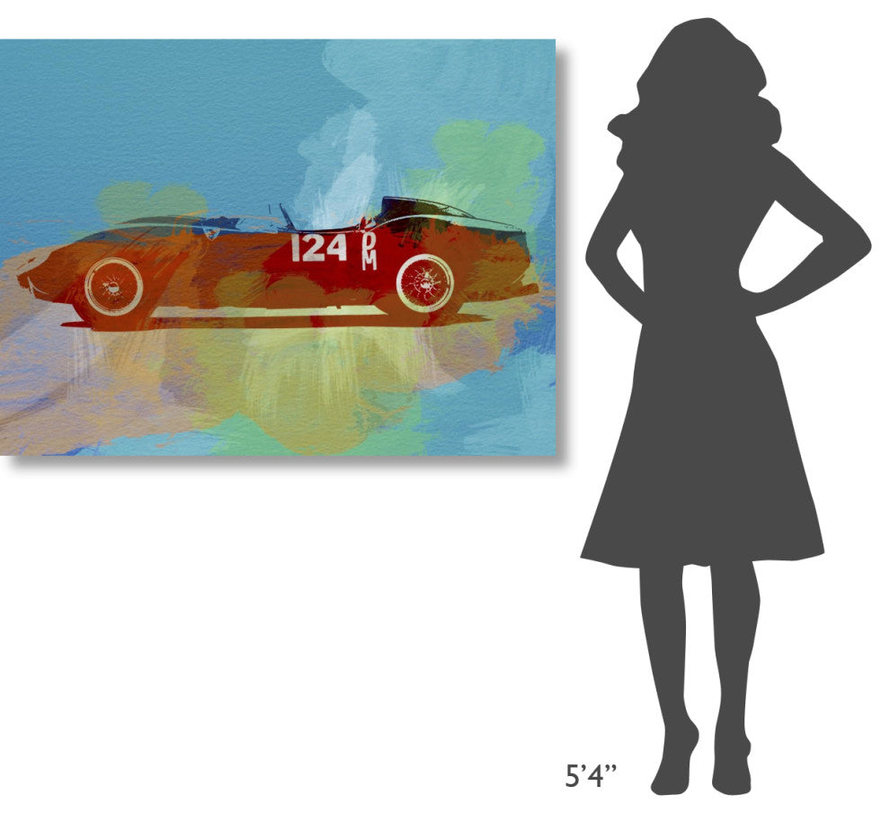 "Ferrari Testa Rossa Watercolor 1" Fine Art Print