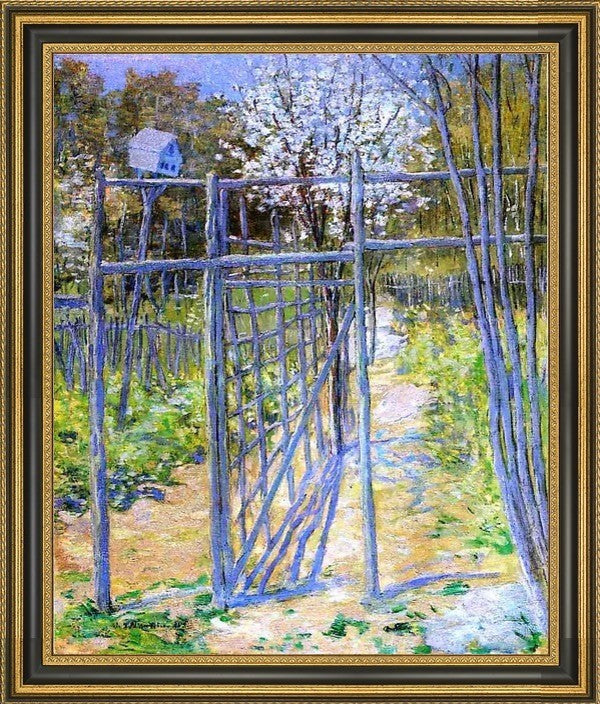 Julian Alden Weir the Grey Trellis Framed Premium Canvas Print, 16"x20"