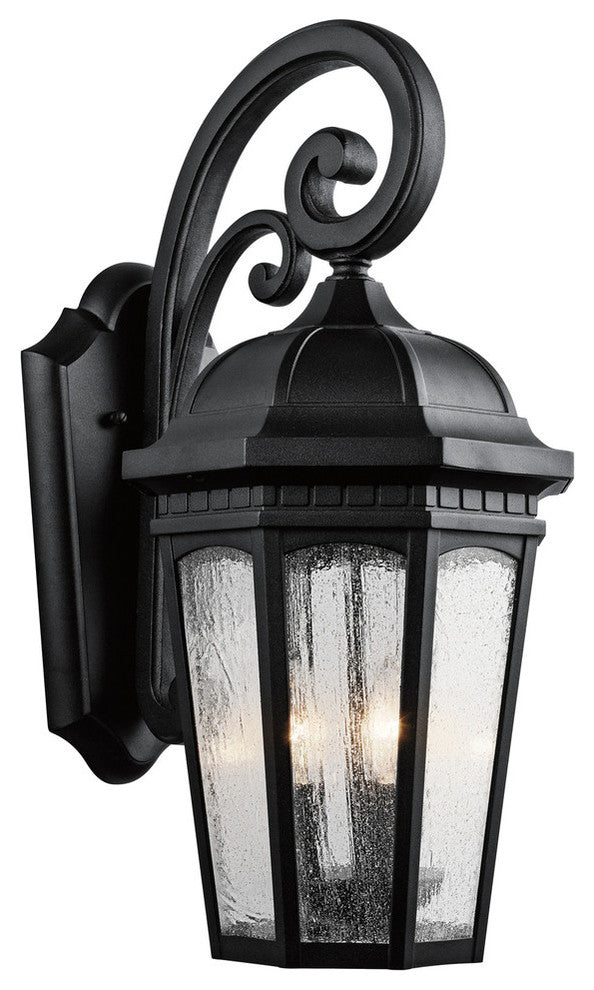 Traditional Courtyard Outdoor Wall, XLarge, Textured Black