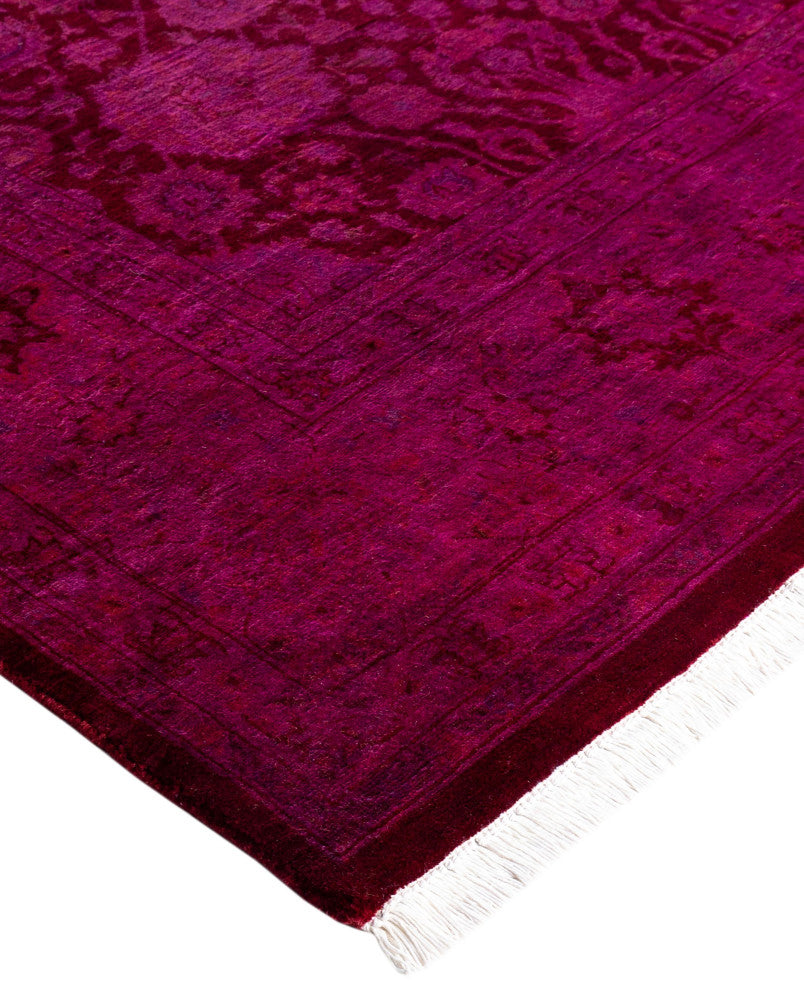 Overdyed One-of-a-Kind Hand-Knotted Area Rug Purple, 6' 1" x 14' 1"