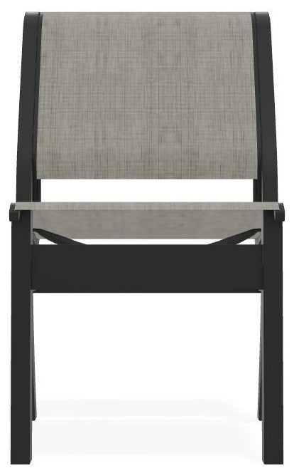 Leeward Sling Stackable Outdoor Dining Chair, Smoke/Graphite
