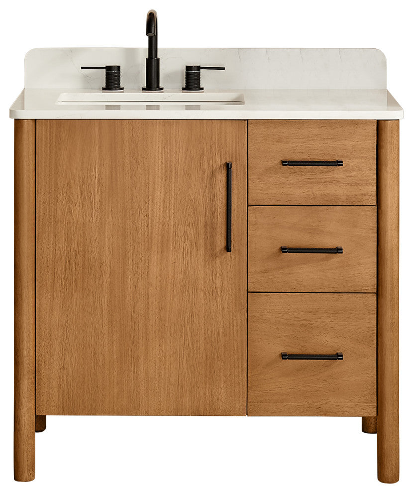 Velora Bathroom Vanity, Mango Brown, 36", No Mirror