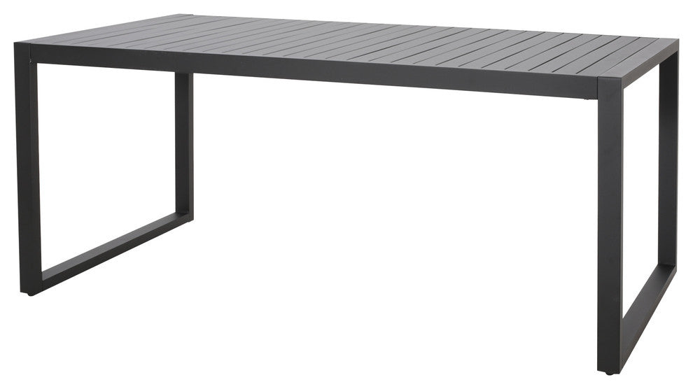 Edith Outdoor Aluminum Dining Table, Black