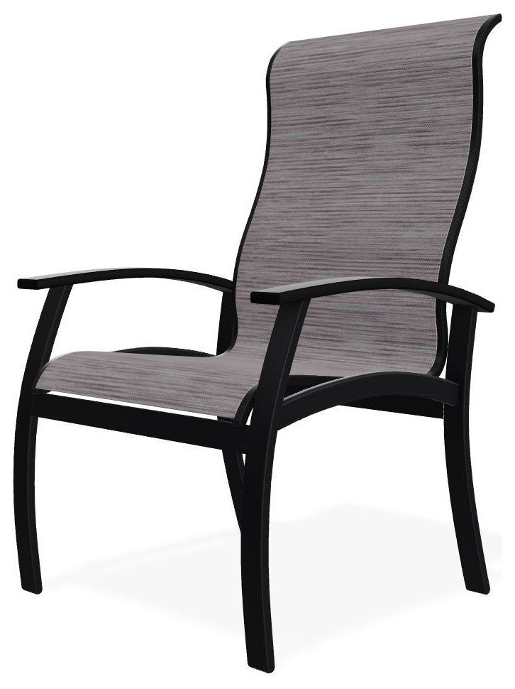 Belle Isle Sling Outdoor Dining Chair, Fossil/Black