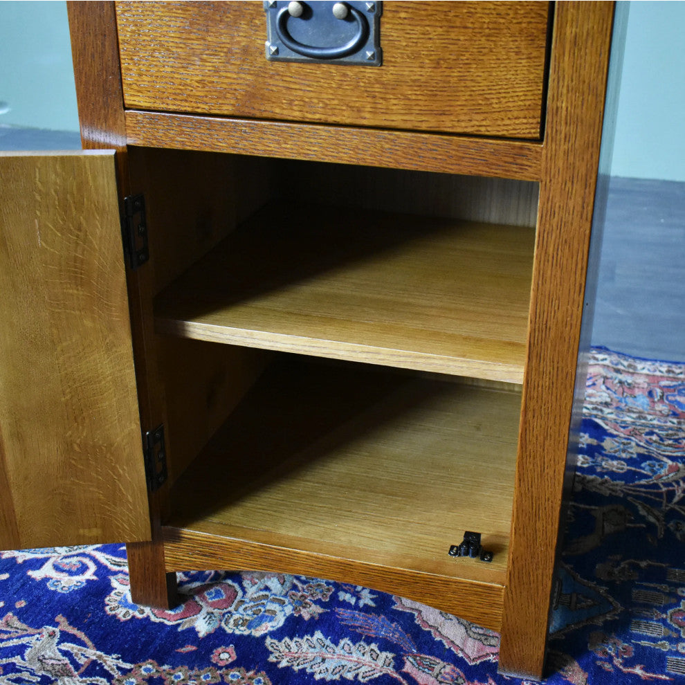 Mission Quarter Sawn Oak 1 Door, 1 Drawer Nightstand, Michael's Cherry