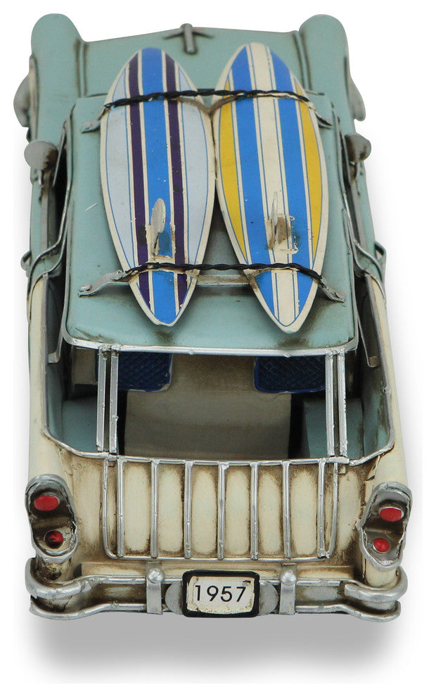 Station Wagon With Surfboard, Blue