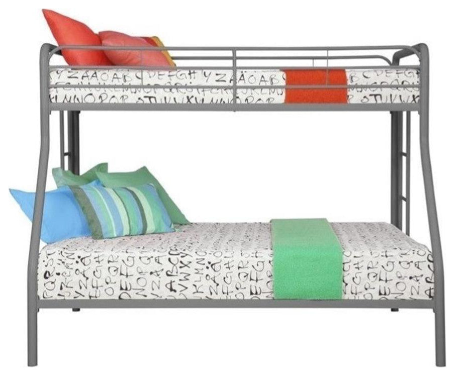 DHP Metal Twin over Full Bunk Bed in Silver