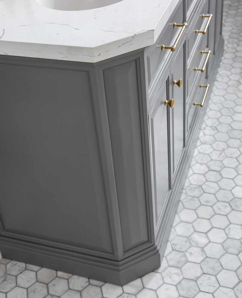 72" Palace Collection With Hardware, Satin Brass Finish, Cashmere Gray, F2-0012