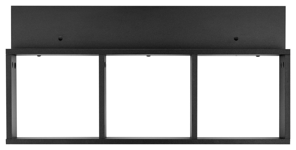 Danya B. Modern 3 Cube Floating Wall Shelf With Display Ledge, Black