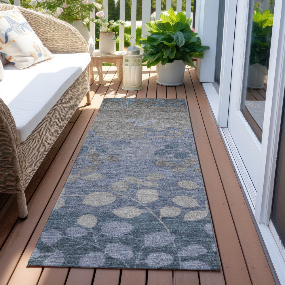 Machine Washable Indoor/Outdoor Chantille ACN1900 Denim 2'3" x 7'6" Runner Rug