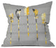 Deny Designs Iveta Abolina Gray Yellow Feathers Outdoor Throw Pillow