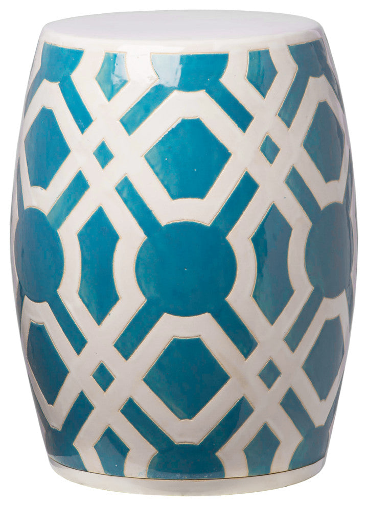 Turquoise Labyrinth Garden Stool