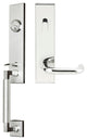 Munich Lever, Tubular Entry Handleset, Left Hand, Polished Stainless Steel