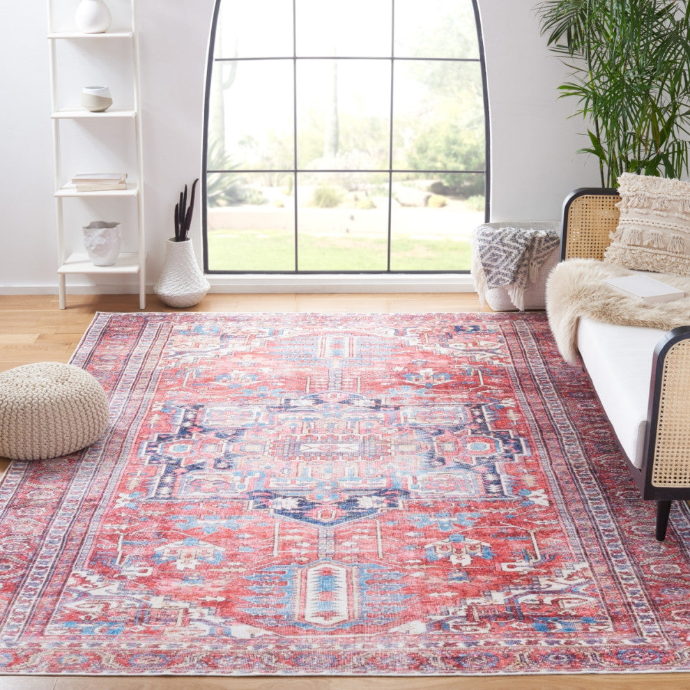 Safavieh Serapi SEP389 Rug Machine-Washable, Red/Navy, 8'x10'