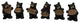 Mini Resin Bear With Sign, Set of 6