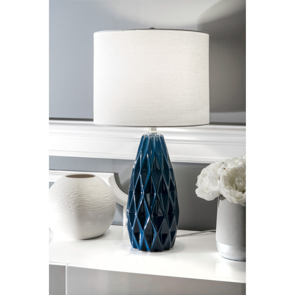 Nuloom Taylor Ceramic Linen Shade Table Lamp, 25"