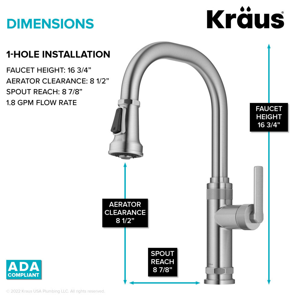 Sellette Pull-Down Kitchen Faucet, Spot Free Stainless Steel, Model Kpf-4102sfs