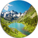 Mountain Lake With Green Hills, Photo Disc Metal Wall Art, 38"