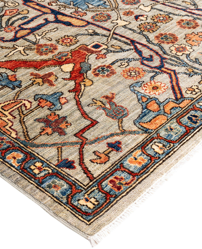 Serapi One-of-a-Kind Hand-Knotted Area Rug Gray, 9'1" x 11'9"