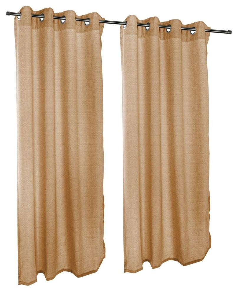Linen Sesame Sunbrella Outdoor Curtain with Grommets, 96"x50"