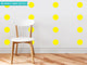 Polka Dot Fabric Wall Decals, Set of 48, 4" Polka Dots, Yellow